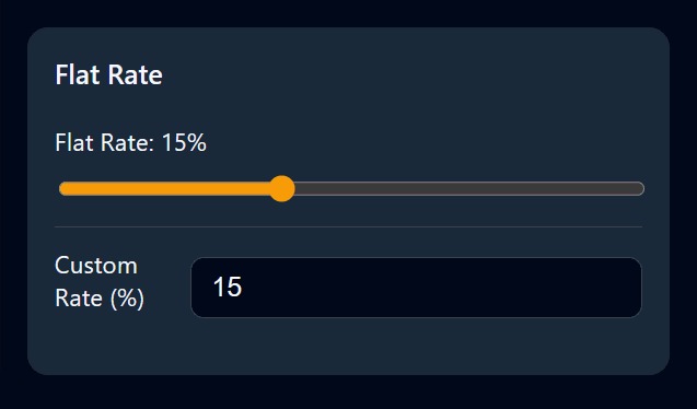 Theme Flat Rate settings card